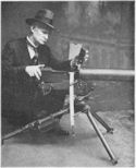 John M. Browning with His Cal. .30 Machine Gun