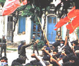 Troops with G-3 automatic rifles and orders to shoot into the crowd.