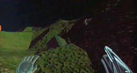 Chimp POV in training simulation in The Lawnmower Man