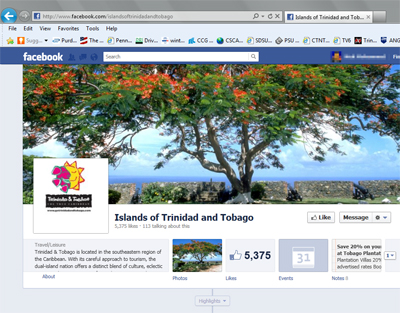 Facebook Fan Page for Trinidad and Tobago