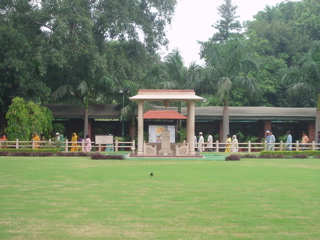 Matryrdom pillar - site of Gandhi's assassination
