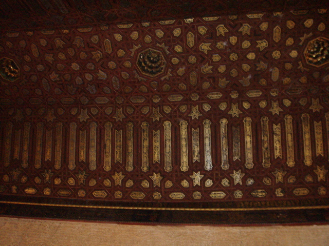 Wooden ceiling with gold