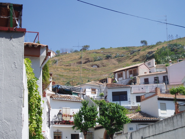 View into Sacremonte with cave home in the hill