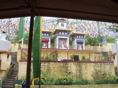 Stupas with prayer flags