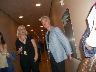 David Byrne roams the halls