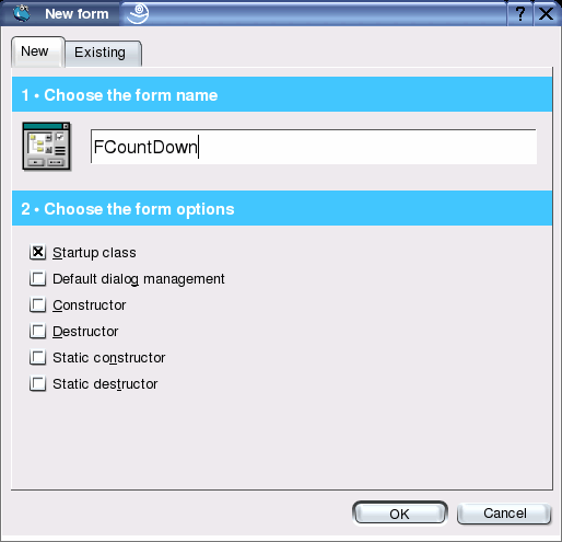 new form dialog