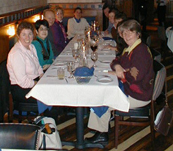 The New England News Libraries participants eat at Bella Vista in Providence, Rhode Island