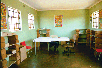 This school library at Mogosane Combined School in the Northwest province is one of only a few functional libraries in this rural area.