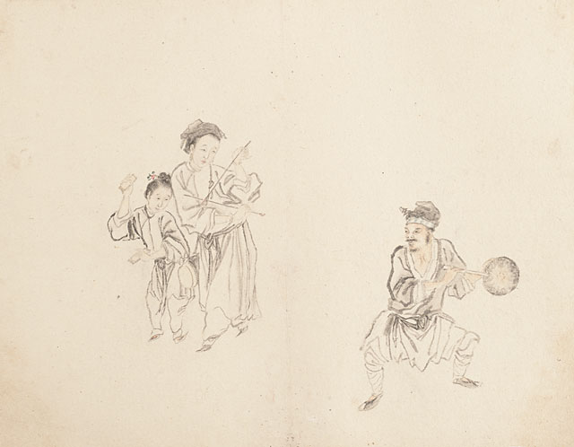 Album of Beggars and Street Entertainers, Leaf 2, Huang Shen (1687-1772)