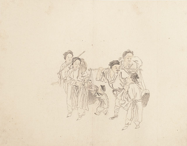 Album of Beggars and Street Entertainers, Leaf 3, Huang Shen (1687-1772)