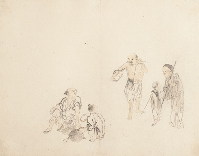 Album of Beggars and Street Entertainers, Leaf 4, Huang Shen (1687-1772)