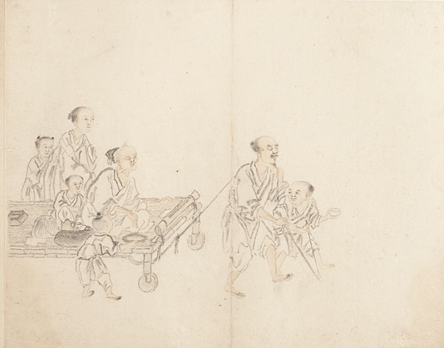 Album of Beggars and Street Entertainers, Leaf 5, Huang Shen (1687-1772)