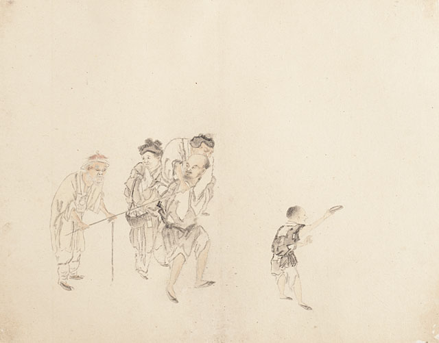 Album of Beggars and Street Entertainers, Leaf 6, Huang Shen (1687-1772)