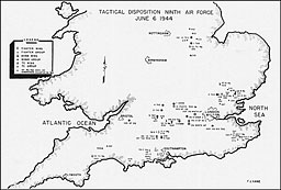 Map: Tactical Disposition of Ninth Air Force June 6, 1944