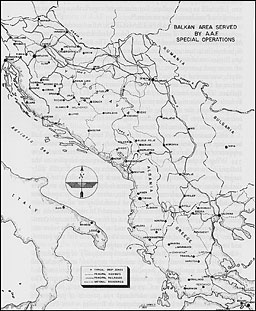 Map: Balkan Area Served By AAF Special Operations