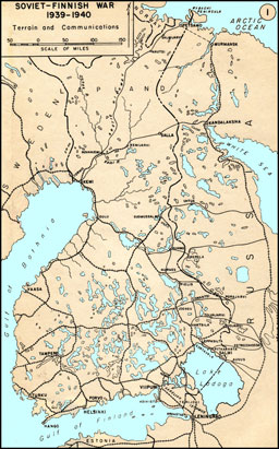 Map: Soviet-Finnish War, 1939-1940: Terrain and Communications