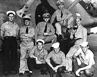 Photo # 80-G-19974: Crew of the PBY patrol bomber that found the approaching Japanese fleet on the morning of 3 June 1942.