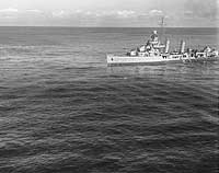 Photo # 80-G-222851:  USS Corry rescues survivors of the German submarine U-801, 17 March 1944.