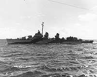 Photo # 80-G-248122:  USS Hoel in the south Pacific, August 1944