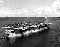 Photo # 80-G-290628:  USS Monterey at anchor in Ulithi Atoll, 24 November 1944