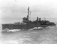 Photo # 80-G-391483:  USS McKean during the Guadalcanal-Tulagi invasion, 7 August 1942