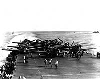 Photo # 80-G-41686:  TBD torpedo planes are prepared for launching on USS Enterprise, 4 June 1942.