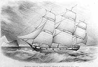Photo # NH 325:  USS Decatur in the Strait of Magellan, December 1854