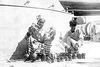 Photo # NH 1181:  Elephant vendors on board USS Connecticut at Ceylon, December 1908