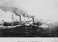 Photo # NH 1500: USS Sassacus rams CSS Albemarle, 5 May 1864