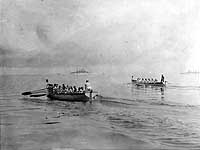 Photo # NH 1698:  Great White Fleet ships' boats racing in Magdalena Bay, Mexico in March-April 1908