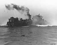 Photo # NH 44312:  USS Rich strikes a second mine, off Normandy on 8 June 1944