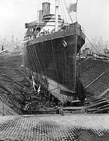 Photo # NH 44747:  USS Northern Pacific in dry dock at the New York Navy Yard, circa February-May 1919