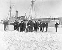 Photo # NH 45983:  USS Monocacy crewmen ice skating at Tonku, China, January 1897