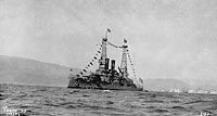 Photo # NH 46707:  Greek battleship Lemnos at Smyrna, Turkey, in 1919