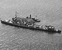 Photo # NH 50133:  USS Tarbell at anchor in New York Harbor, 24 July 1943