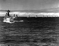 Photo # NH 50260: U.S. battleships at sea, circa the later 1930s