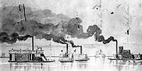 Photo # NH 51966: Flag of Truce boats, including CSS Ida, on the Savannah River, Ga., circa 1862-64