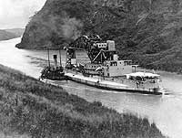 Photo # NH 52037:  Crane ship Kearsarge transits the Panama Canal, during the 1920s or 1930s