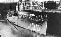 Photo # NH 52166:  USS Jacob Jones transiting the Panama Canal, 1920