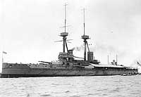 Photo # NH 52618:  HMS Vanguard in harbor, prior to World War I