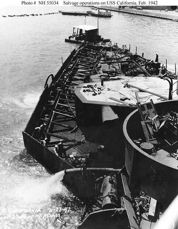 Salvage and repair of USS California, December 1941 - October 1942
