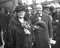 Photo # NH 57301:  Secretary of the Navy Josephus Daniels and Mrs. Daniels on board USS Leviathan