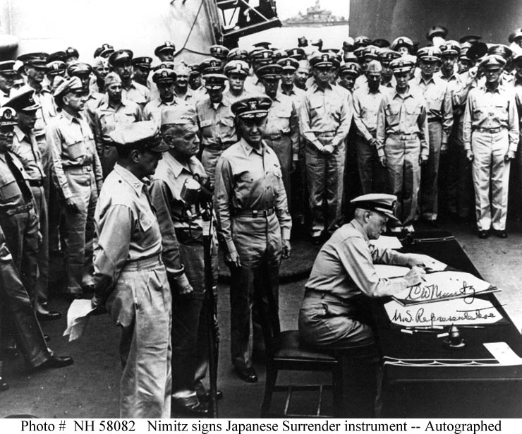 SURRENDER OF JAPAN, 2 September 1945, Signing the Instruments of Surrender