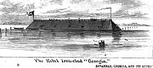 Photo # NH 58721: Engraving of the Confederate ironclad floating battery Georgia