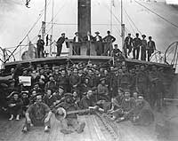 Photo # NH 59430:  Crewmen on USS Hunchback, circa 1864-65