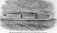 Photo # NH 59583:  Conjectural depiction of the 'Stevens Battery', published in 1861