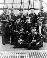 Photo # NH 63033: 'Old Salts', veteran sailors on board USS Hartford, 1876