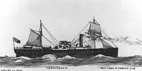 Photo # NH 63843:  Steamship Yorktown.  Watercolor by Erik Heyl