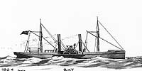 Photo # NH 63846:  Blockade runner Bat.  Artwork by Erik Heyl