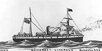 Photo #  NH 63854:  Steamship Somerset, which was USS Nereus during the Civil War.  Artwork by Erik Heyl.
